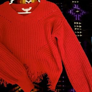 M Red Flare Sweater